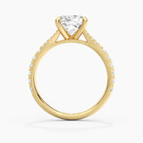 Cushion Cut Split Shank Moissanite Engagement Ring