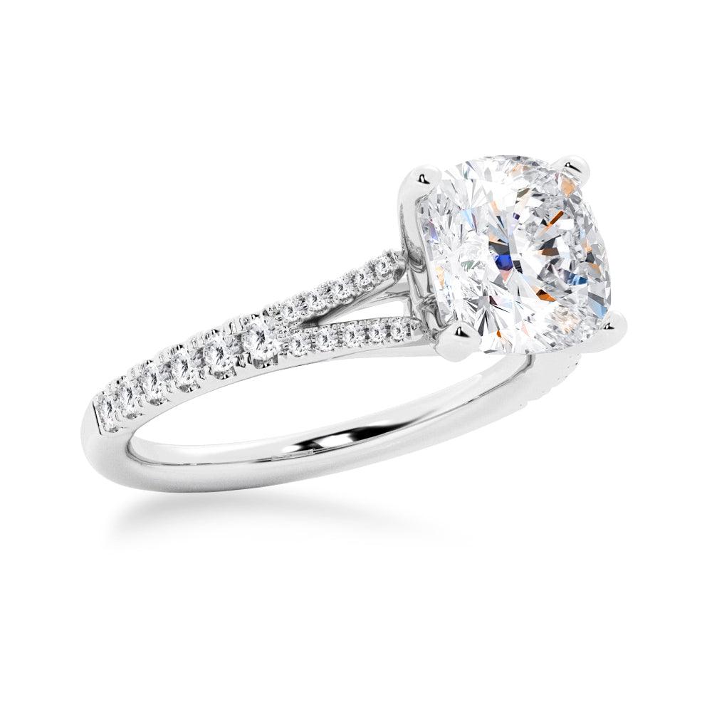 NEW Cushion Cut Split-Shank Engagement Ring - MSBLUE Jewelry