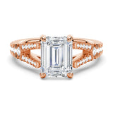 Emerald Cut Split-Shank Engagement Ring