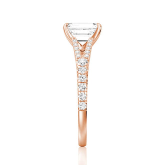 Emerald Cut Split-Shank Engagement Ring - MSBLUE JEWELRY