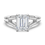 Emerald Cut Split-Shank Engagement Ring