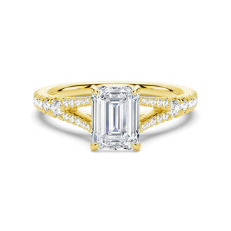 Emerald Cut Split-Shank Engagement Ring - MSBLUE JEWELRY