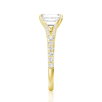 Emerald Cut Split-Shank Engagement Ring - MSBLUE JEWELRY