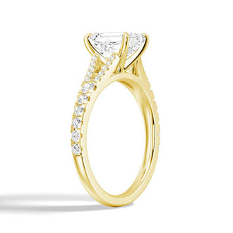 Emerald Cut Split-Shank Engagement Ring - MSBLUE JEWELRY
