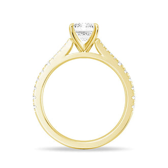 Emerald Cut Split-Shank Engagement Ring - MSBLUE JEWELRY