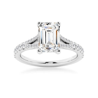 Emerald Cut Split-Shank Engagement Ring - MSBLUE Jewelry