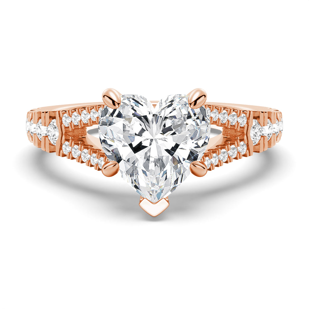 NEW Heart Shaped Split-Shank Moissanite Engagement Ring