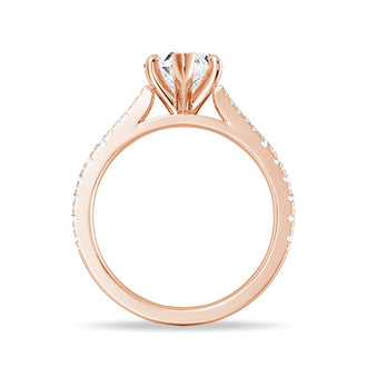 Heart Shaped Split-Shank Engagement Ring - MSBLUE JEWELRY