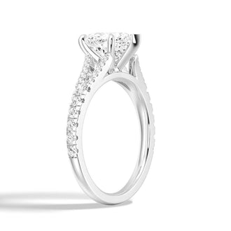 Heart Shaped Split-Shank Engagement Ring - MSBLUE JEWELRY