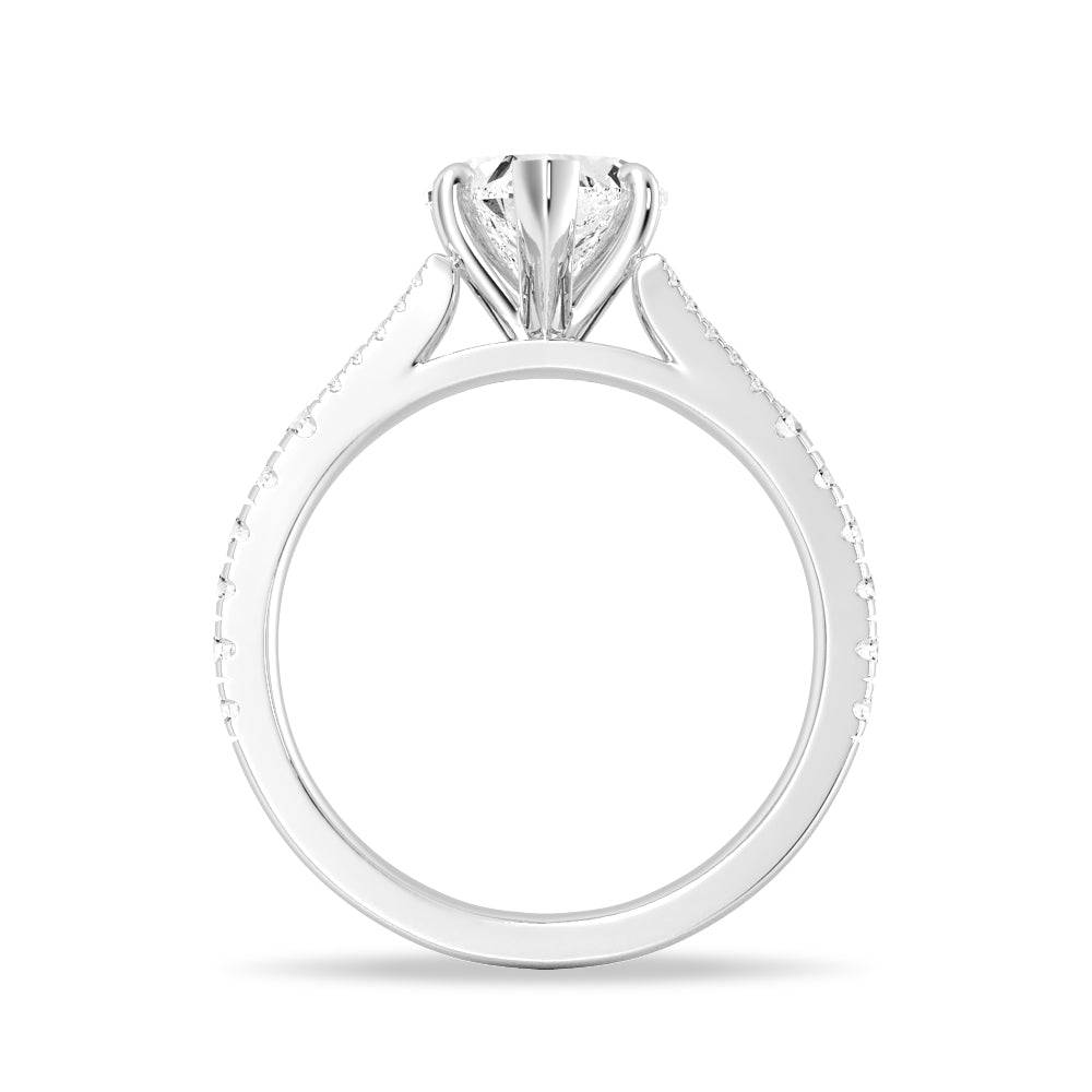 Heart Shaped Split-Shank Engagement Ring - MSBLUE JEWELRY