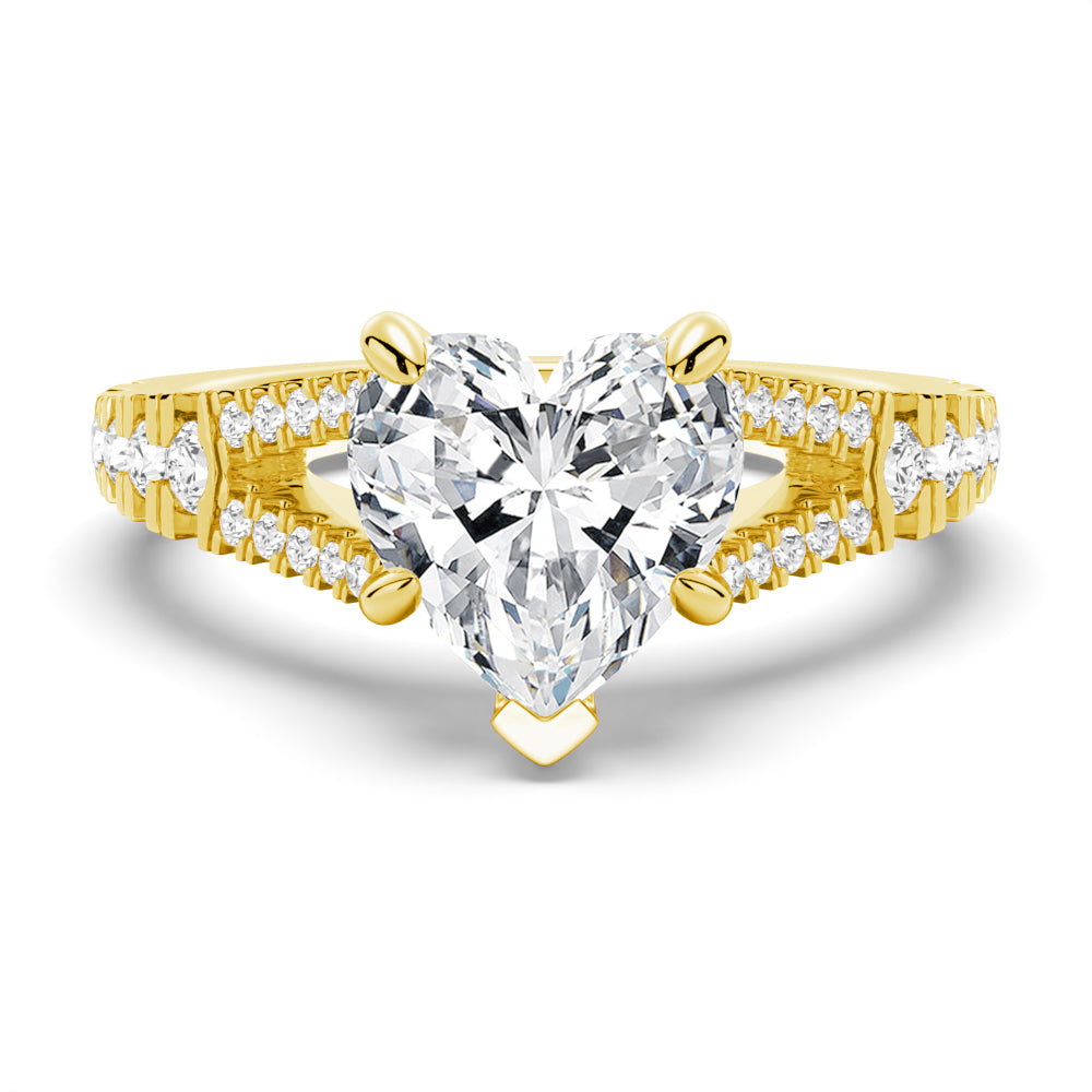 NEW Heart Shaped Split-Shank Moissanite Engagement Ring