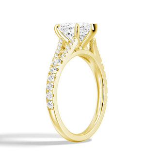 Heart Shaped Split-Shank Engagement Ring - MSBLUE JEWELRY