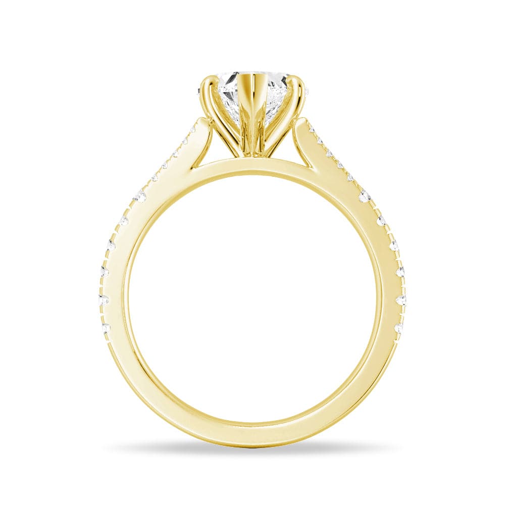 Heart Shaped Split-Shank Engagement Ring - MSBLUE JEWELRY