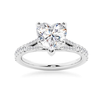 Heart Shaped Split-Shank Engagement Ring - MSBLUE Jewelry