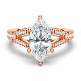 NEW Marquise Cut Split-Shank Moissanite Engagement Ring