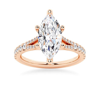 NEW Marquise Cut Split-Shank Moissanite Engagement Ring - MSBLUE Jewelry