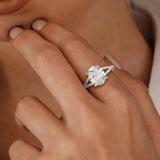 Oval Cut Split Shank Moissanite Engagement Ring