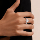 Oval Cut Split Shank Moissanite Engagement Ring