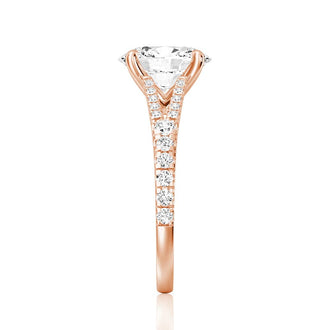 Oval Cut Split-Shank Engagement Ring - MSBLUE JEWELRY