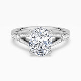 Oval Cut Split Shank Moissanite Engagement Ring
