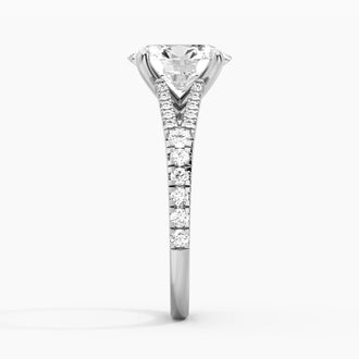Oval Cut Split Shank Moissanite Engagement Ring