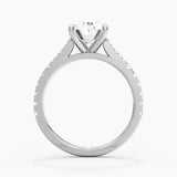 Oval Cut Split Shank Moissanite Engagement Ring