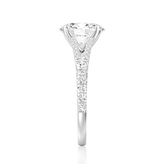 Oval Cut Split-Shank Engagement Ring - MSBLUE JEWELRY
