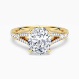 Oval Cut Split Shank Moissanite Engagement Ring