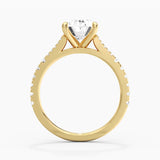 Oval Cut Split Shank Moissanite Engagement Ring