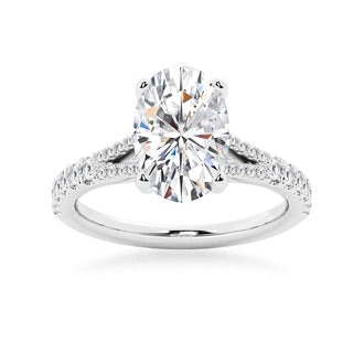 Oval Cut Split-Shank Engagement Ring - MSBLUE Jewelry