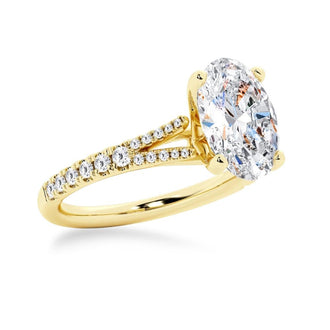 Oval Cut Split-Shank Engagement Ring - MSBLUE Jewelry