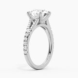 Round Cut Split Shank Moissanite Engagement Ring