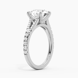 Round Cut Split Shank Moissanite Engagement Ring