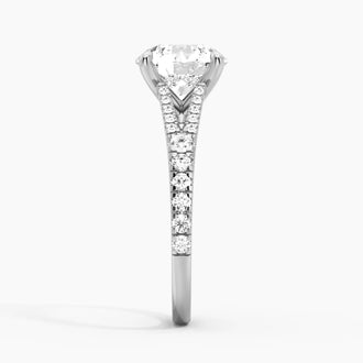 Round Cut Split Shank Moissanite Engagement Ring