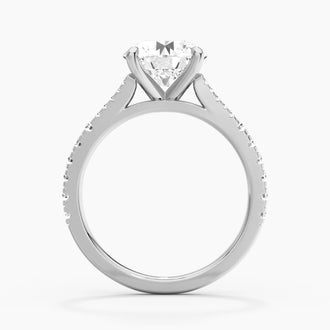 Round Cut Split Shank Moissanite Engagement Ring