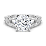 NEW Round Cut Split-Shank Moissanite Engagement Ring