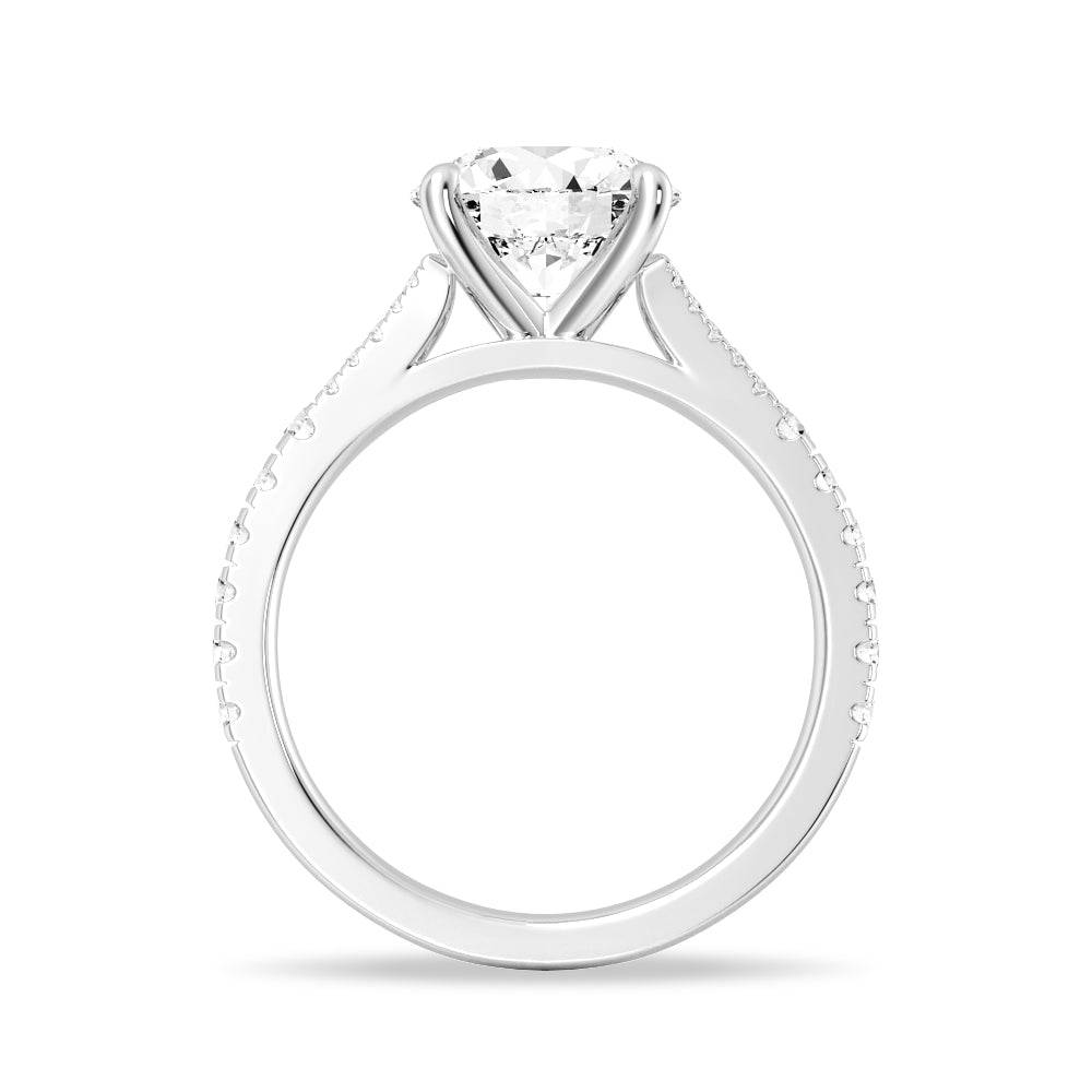 Round Cut Split-Shank Engagement Ring - MSBLUE JEWELRY