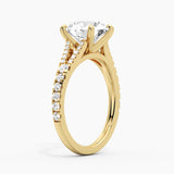 Round Cut Split Shank Moissanite Engagement Ring