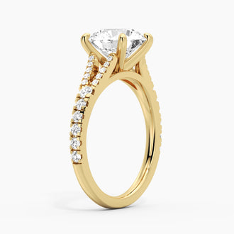 Round Cut Split Shank Moissanite Engagement Ring