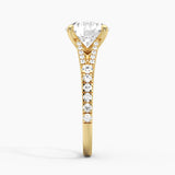 Round Cut Split Shank Moissanite Engagement Ring