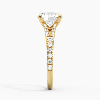 Round Cut Split Shank Moissanite Engagement Ring