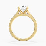 Round Cut Split Shank Moissanite Engagement Ring