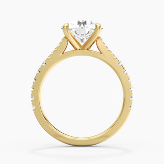 Round Cut Split Shank Moissanite Engagement Ring