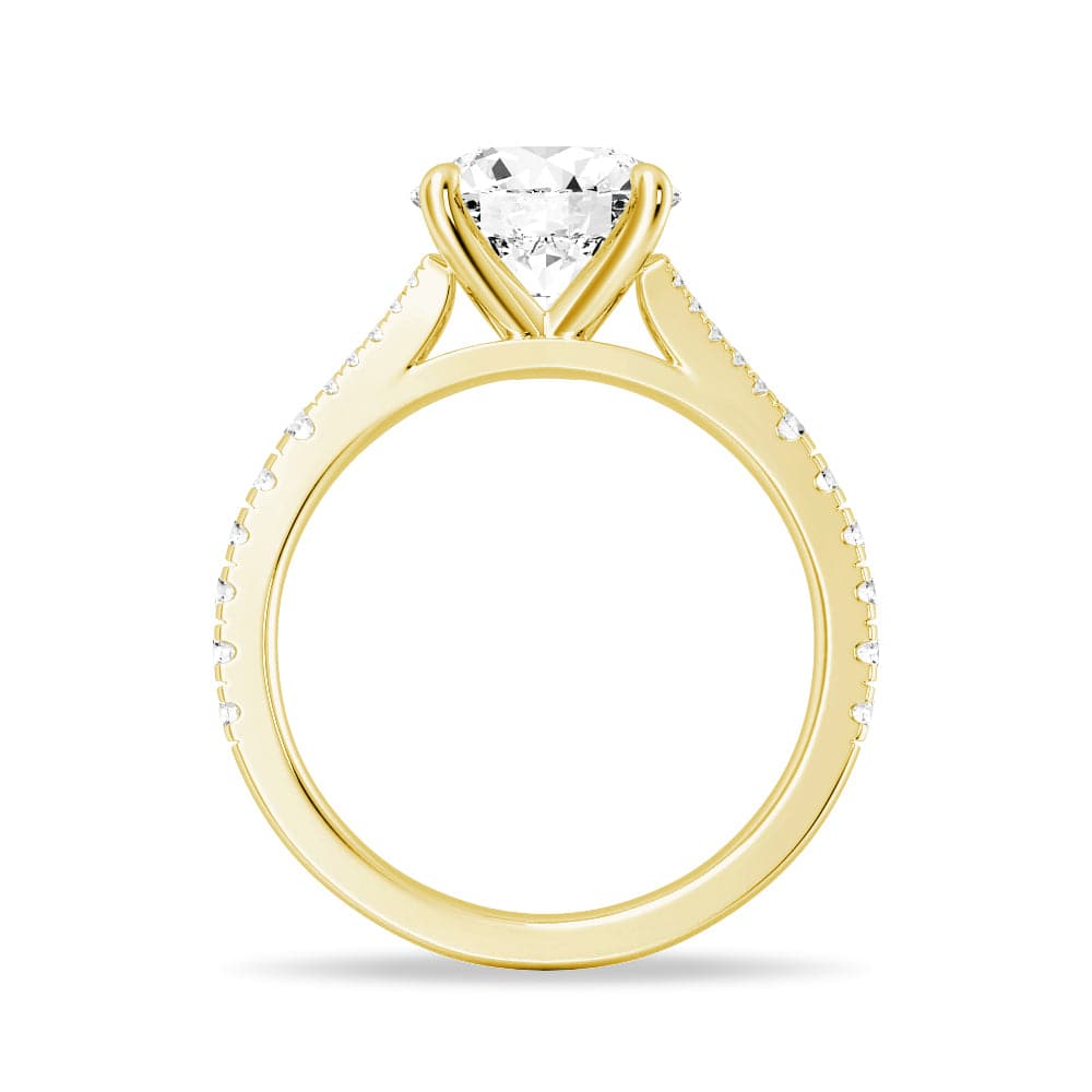 Round Cut Split-Shank Engagement Ring - MSBLUE JEWELRY