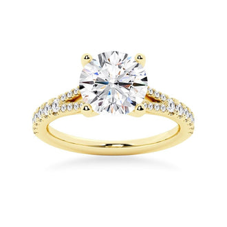 Round Cut Split-Shank Engagement Ring - MSBLUE Jewelry