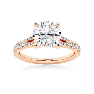 Round Cut Split-Shank Engagement Ring - MSBLUE Jewelry