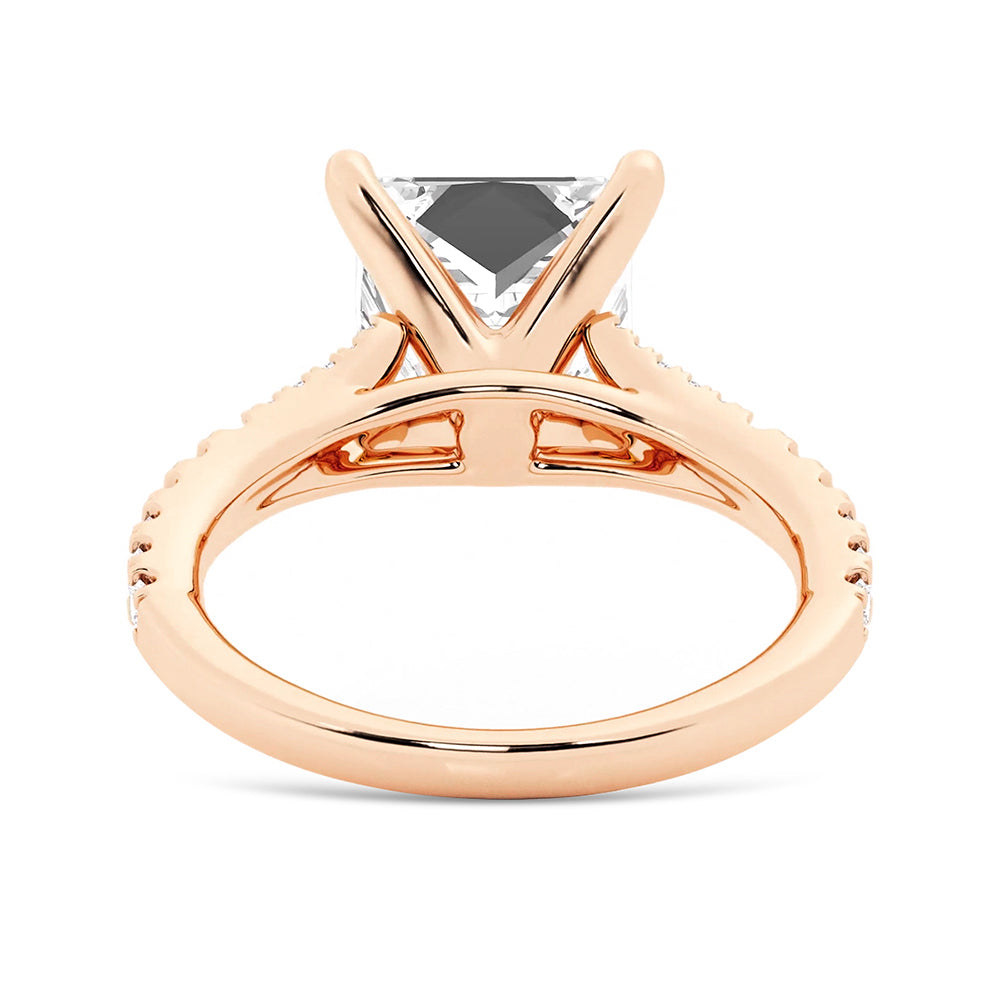 3 CT. Princess Cut Split-Shank Moissanite Engagement Ring