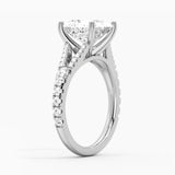 Princess Cut Split Shank Moissanite Engagement Ring