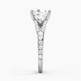 Princess Cut Split Shank Moissanite Engagement Ring