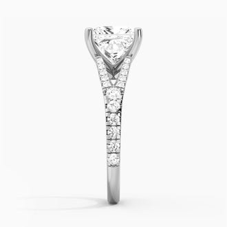 Princess Cut Split Shank Moissanite Engagement Ring